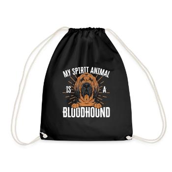 Bloodhound Hund Bluthund - Turnbeutel - Schwarz - Vorne