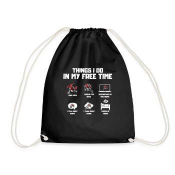 Motorcycle geek - Drawstring Bag - black - Front