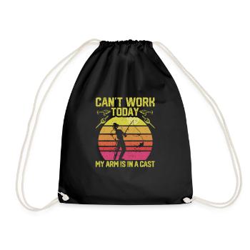 Can't work today My arm is in a - Drawstring Bag - black - Front