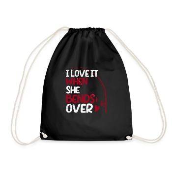 I love it when they talk about funny fishing rod - Drawstring Bag - black - Front