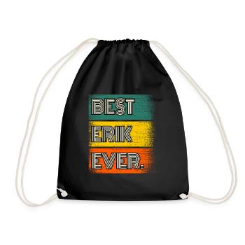 Erik Name Gift Quote Funny - Drawstring Bag - black - Front