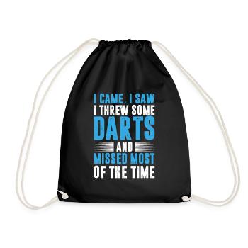 I came I saw I threw some dart - Drawstring Bag - black - Front