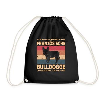Französische Bulldogge French Bulldog Frenchie - Turnbeutel - Schwarz - Vorne
