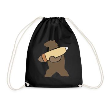 Wojtek der soldatische Bär - Turnbeutel - Schwarz - Vorne