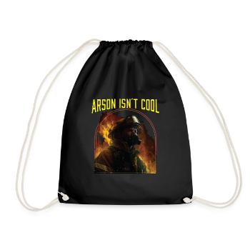 Arson Isnt Cool Firefighter Firefighting Fireman - Drawstring Bag - black - Front