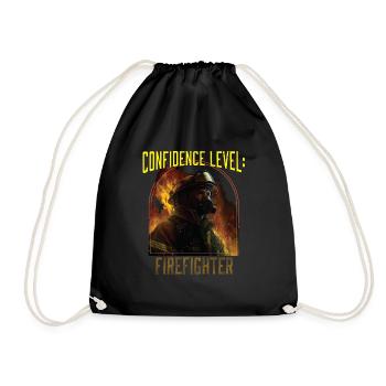 Confidence Level: Firefighter Best Fireman Ever - Drawstring Bag - black - Front