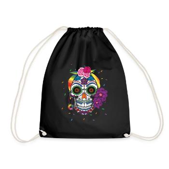 Gay Dia De Los Muertos LGBTQ LGBT Pride Month - Drawstring Bag - black - Front