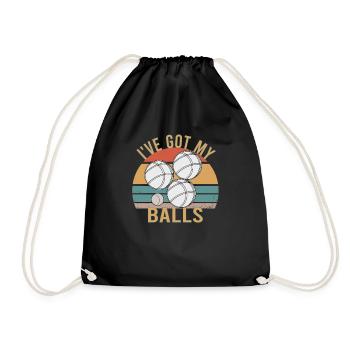 Boccia Boule Petanque Ball Sports Ball Game - Drawstring Bag - black - Front
