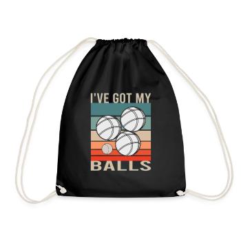 Boccia Boule Petanque Ball Sports Ball Game - Drawstring Bag - black - Front