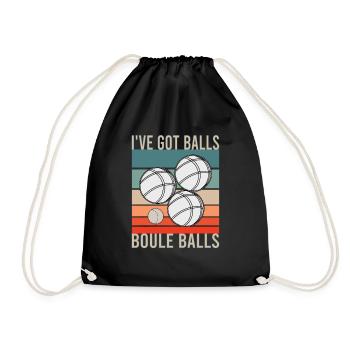 Boccia Boule Petanque Ball Sports Ball Game - Drawstring Bag - black - Front
