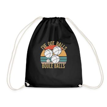 Boccia Boule Petanque Ball Sports Ball Game - Drawstring Bag - black - Front
