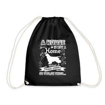 Cocker Spaniel Home Without Cocker Spaniel - Drawstring Bag - black - Front