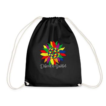 Sensibilisation à l’autisme - Different is Beautiful - Sac de sport léger - noir - Devant