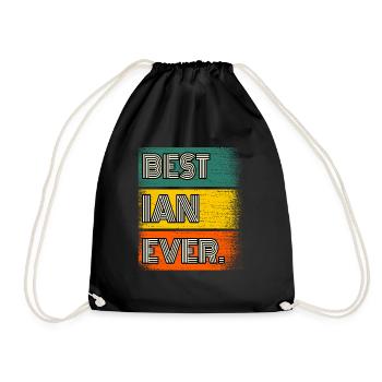 Ian Name Gift Quote Funny - Drawstring Bag - black - Front