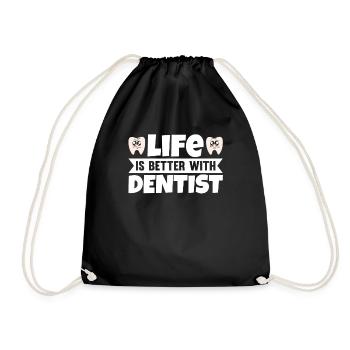La vie est meilleure avec le dentiste - Sac de sport léger - noir - Devant