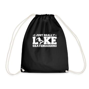 I Just Really Like Skateboarding - Drawstring Bag - black - Front