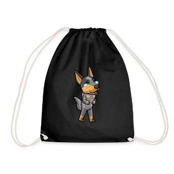 Australian Cattle Hund Blue Heeler Kawaii Emoticon - Turnbeutel - Schwarz - Vorne