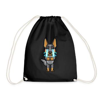 Émoticône Kawaii du bouvier australien Blue Heeler - Sac de sport léger - noir - Devant