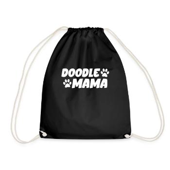 Women Doodle Mama Labradoodle Goldendoodle - Drawstring Bag - black - Front