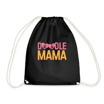 Frauen Doodle Mama Labradoodle Goldendoodle - Turnbeutel - Schwarz - Vorne