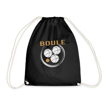 Boule Boccia Ball Sports Petanque Balls Game - Drawstring Bag - black - Front