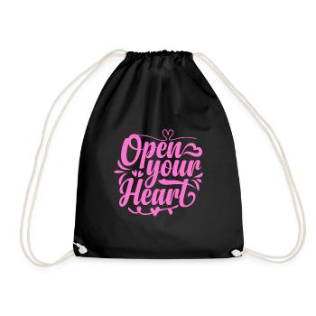 Open your heart - Turnbeutel - Schwarz - Vorne
