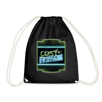 present present idea animal cat lover pet cat - Drawstring Bag - black - Front