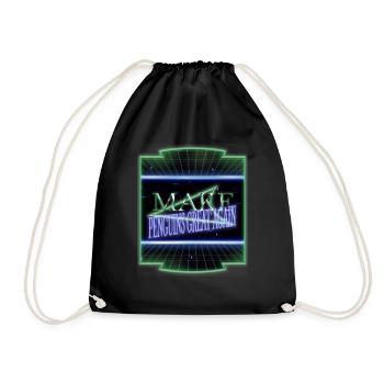bird quote dance funny sayings emperor penguin ice - Drawstring Bag - black - Front