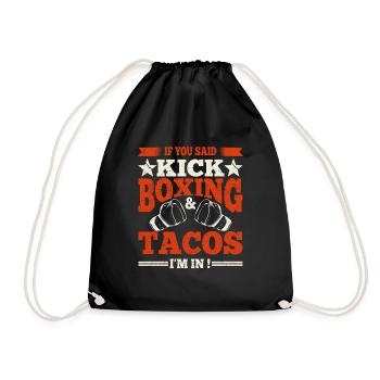 Citation de kickboxeur Gants de boxe Kickboxing et tacos - Sac de sport léger - noir - Devant