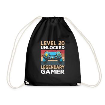 Niveau 20 Débloqué 20th Birthday Gamer - Sac de sport léger - noir - Devant