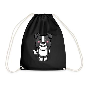 Border Collie Chien Emoticon Chiens - Sac de sport léger - noir - Devant
