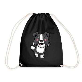 Border Collie Chien Emoticon Chiens - Sac de sport léger - noir - Devant