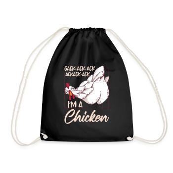 Je suis un poulet | Drôle d’agriculteur Élevage Coq de poule - Sac de sport léger - noir - Devant