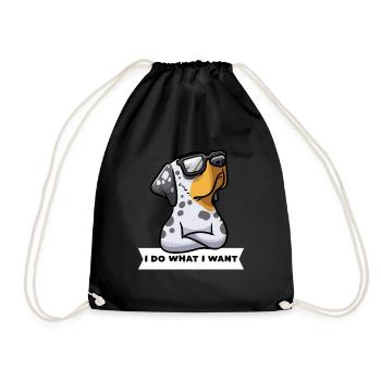 Stubborn Louisiana Catahoula Leopard Dog Catahoula - Drawstring Bag - black - Front