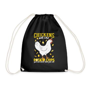 Les poulets sont comme des croustilles - Sac de sport léger - noir - Devant
