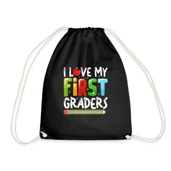 I Love My First Graders - Drawstring Bag - black - Front