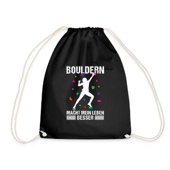 Bouldern Mädchen Klettern macht mein Leben besser - Turnbeutel - Schwarz - Vorne
