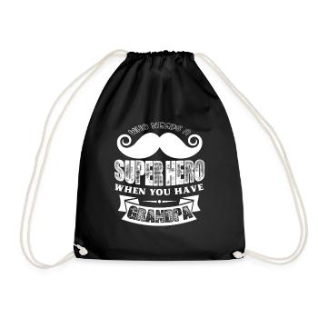 Father's Day Grandpa Superhero - Drawstring Bag - black - Front