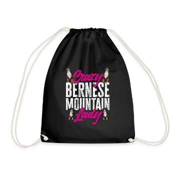 Bernese Mountain Dog - Drawstring Bag - black - Front