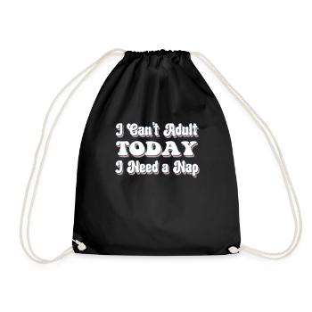 AduIts Need A Nap - Funny Humor for Adult - Drawstring Bag - black - Front