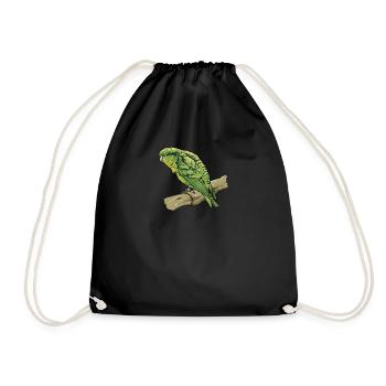 Catherine's Parakeet I Parakeet Ornamental BirdMotif for - Drawstring Bag - black - Front