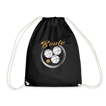 Boule Boccia Ball Sports Petanque Balls Game - Drawstring Bag - black - Front