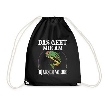 LUSTIGES ANGLER DESIGN I ANGELN I FISCHER I FISCH - Turnbeutel - Schwarz - Vorne