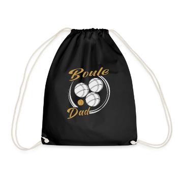 Boule Boccia Kugelsport Petanque Spiel Papa Vater - Turnbeutel - Schwarz - Vorne