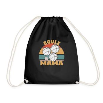 Boule Boccia Kugelsport Petanque Spiel Mama Mutter - Turnbeutel - Schwarz - Vorne