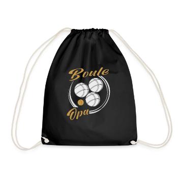 Boule Boccia Kugelsport Petanque Spiel Rentner Opa - Turnbeutel - Schwarz - Vorne