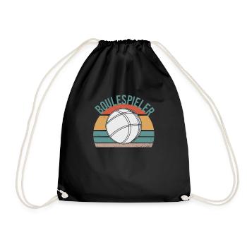 Boule Boccia Kugelsport Petanque Spiel Papa Vater - Turnbeutel - Schwarz - Vorne