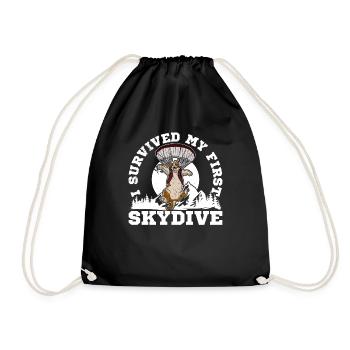 Catdiver Skydiver Skydiving paraglider flying - Turnbeutel - Schwarz - Vorne
