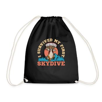 Catdiver Skydiver Skydiving paraglider flying - Turnbeutel - Schwarz - Vorne