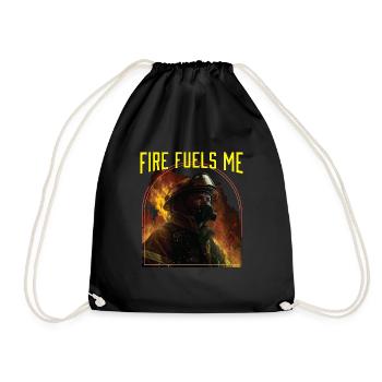 Fire Fuels Me Fire Rescue Firefighting Firefighter - Turnbeutel - Schwarz - Vorne